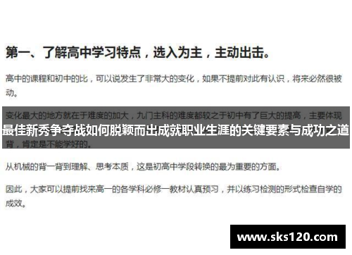 最佳新秀争夺战如何脱颖而出成就职业生涯的关键要素与成功之道
